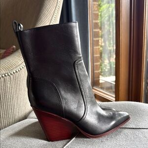 Veronica Beard Logan Leather Ankle Boots